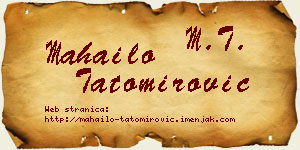 Mahailo Tatomirović vizit kartica